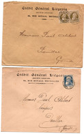 Crédit Général Liégeois 1908  - Grosse Barbe Perforée CGL - Bleu Et Brun Sur Lettre - 3 Scans - 1863-09