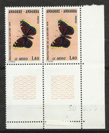 Andorre  Paire N° 259 Papillon Moriot   Coin De Feuille Daté 30/8/1976 Neufs  * * B/TB  Voir Scans  Soldé ! ! ! - Unabhängigkeit USA