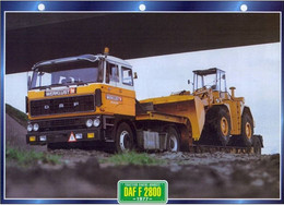 C2/ FICHE CARTONNE CAMION SERIE TRACTEUR CABINE PAYS BAS 1977 DAF F 2800 - Vrachtwagens