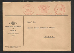 Portugal EMA Cachet Rouge Imprensa Nacional Presse De L' Etat 1961 Official Printers Meter Franking - Franking Machines (EMA)