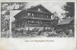 MORSCHACH → Gruss Vom Nägelisgärtli, Belebte Szene Anno 1908 - Morschach