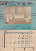 ,CALENDRIER,,,,," MODERN '  SANITAIRE,,,,G.  BOURGEIX &  A.  VEYSSE,,,, BERGERAC,,,,BE - Grand Format : 1941-60