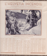 2  CALENDRIERS ,,,,,L'HELVETIA  INCENDIE   ,,,ENVIRONS DE DAVOS ,,,,    1937,,,, TBE - Tamaño Grande : 1921-40