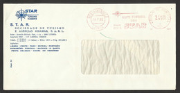 Portugal EMA Cachet Rouge Star Agence De Voyages 1982 Star Travel Agen Meter Stamp - Machines à Affranchir (EMA)