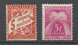 Andorre  Taxe  N° 20  Et  29        Neufs  * *  B/TB  Voir Scans  Soldé ! ! ! - Neufs