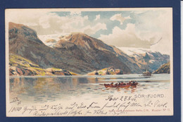 CPA Norvège Norge Circulé Voir Dos Tampon Précurseur Litho Sör Fjord - Norway