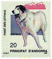 47595 MNH ANDORRA. Admón Española 1988 PERRO - Oblitérés