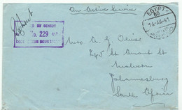 SÜDAFRIKA / ÄGYPTEN 13.8.1941 Feldpost-Brücken-K1 "EGYPT 60 -   POSTAGE PREPAID" (sehr Frühe Verwendung – CBP Not Priced - Lettres & Documents