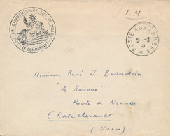 Cachet " 220àCie D'AEROSTATION 3è SECT. DE BALLONS " + CàD POSTE AUX ARMÉES 5/2/40 Sur Lettre FM - Drôle De Guerre - Militaire Luchtpost