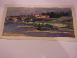 OLGA OLBY  Beasley 1900/1990  SUR TOILE BORDS DE LOIRE ?  NON SIGNEE MOLDAVIE LARMOR BADEN 49/22.5 CM - Other & Unclassified