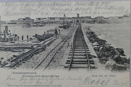 C. P. A. : Namibia : Deutsch Süd West Afrika : SWAKOPMUND : Blick Von Der Mole, Zugschienen, In 1903 - Namibie