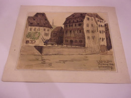 Alsace Strasbourg Henri-Georges TROUSSARD   (Tours 1896-1953) Dessin 1929 AVEC ENVOI 35/26CM - Sonstige & Ohne Zuordnung