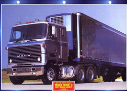 C2/ FICHE CARTONNE CAMION TRACTEUR CABINE US ALLENTOWN 1983 MACK MH613 ULTRALINE - Camions