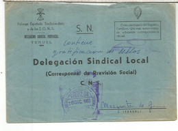 TERUEL CC FRANQUICIA DELEGACION SINDICAL 1963 - Vrijstelling Van Portkosten