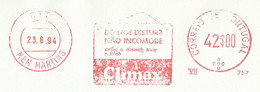 Portugal EMA Cachet Rouge Plaque Ne Pas Deranger Climax Matelas 1994 Do Not Disturb Sign Mattresses Stamp Meter - Máquinas Franqueo (EMA)