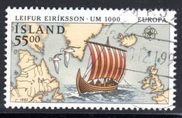 Iceland 1992 55k EUROPA - Discovery Of America By Columbus Fine Used - Oblitérés