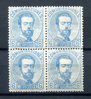 1872.ESPAÑA.EDIFIL 119**.BLOQUE DE CUATRO.NUEVO **SIN FIJASELLOS.(MNH)MUY BONITO.CATALOGO 850€ - Unused Stamps