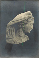 Themes Div-ref MM984-carte Photo 13x9cms -arts - Sculpteurs - Sculpture Tete De Femme - - Sculptures
