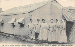 Thème       Croix Rouge;  Infirmières  Et Blessés. Hôpital Militaire Casablanca  Maroc   - 2 - (voir Scan) - Croce Rossa