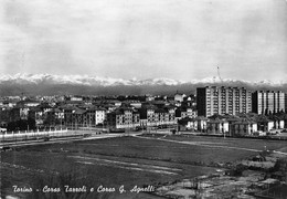 011850 "TORINO - CORSO TAZZOLI E CORSO GIOVANNI AGNELLI - ANNI '60" , CART. ILLUSTR. ORIG. SPED. 1965 - Viste Panoramiche, Panorama