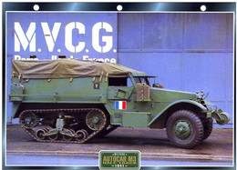 C2/ FICHE CARTONNE CAMION MILITAIRE US 1941 Autocar M3 HALF TRACK - Camion