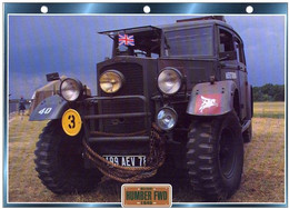 C2/ FICHE CARTONNE CAMION MILITAIRE ANGLAIS 1940 HUMBER FWD - LKW