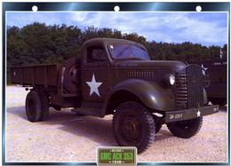 C2/ FICHE CARTONNE CAMION MILITAIRE USA 1940 GMC ACK 353 - Trucks