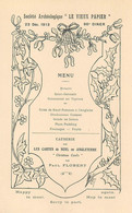 MENU ANCIEN - ILLUSTRE - SOCIETE ARCHEOLOGIQUE " LE VIEUX PAPIER" - 96° DINER - 23 DEC.1913 (16 X 24 Cm) - TRES BON ETAT - Menus