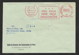 Portugal EMA Cachet Rouge Guilde Commerçants Porto "le Prix Fixe Dignifie" 1971 Meter Stamp "fixed Price Dignifies" - Máquinas Franqueo (EMA)