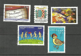 Andorre Français N°511, 512, 524, 525, 533 Cote 4.65€ - Oblitérés