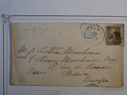 BL8 ETATS UNIS  BELLE LETTRE   1888 SUMMIT   A  PARIS FRANCE  +  N°62 +AFFR.INTERESSANT ++ - Lettres & Documents