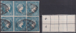 1857-399 CUBA SPAIN ANTILLES PUERTO RICO 1857 ISABEL II BLOCK 6 WITH PLATE POSSITION. - Prephilately