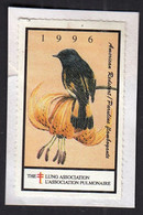 Canada 1996 / Lung Association / Bird American Redstart / Tuberculosis Charity Stamp, Vignette, Cinderella - Werbemarken (Vignetten)