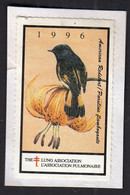 Canada 1996 / Lung Association / Bird American Redstart / Tuberculosis Charity Stamp, Vignette, Cinderella - Privaat & Lokale Post