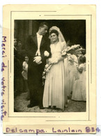 - Belle Photo De Mariage - Dans Un Lot De Marseille..sur Carton épais, Dim : 13.5 X11.5 Cm,  TBE, Scans . - Personnes Anonymes