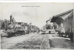 Delcampe - GACE -- La Gare  - Train En Gros Plan - Gace