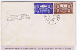 Ireland 1949 Republic Set Of Two On Unaddressed First Day Cover, Dublin Cds 21 XI 49 - FDC