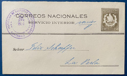 GUATEMALA Entier Lettre 2 Pesos 50 Gris Beige " CORREOS NACIONALES "servicio Interior 18 Avril 1931 SUP - Guatemala