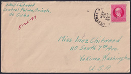 1917-H-416 CUBA REPUBLICA 1917 SUGAR MILLS CETRAL PALMA SORIANO CONVER TO USA. - Covers & Documents