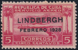 1928-178 CUBA REPUBLICA 1928 MLH LINDBERGHT “SMALL L” POSITION. - Ungebraucht