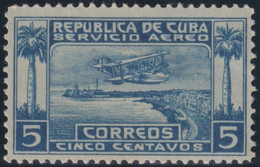1928-179 CUBA REPUBLICA 1928 MLH MORANE AIRPLANE AVION & MORRO CASTLE LIGHTHOUSE. - Unused Stamps