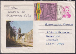 1973-EP-37 CUBA 1973 3c USED POSTAL STATIONERY COVER TRINIDAD GUANTANAMO TO RUSSIA. - Sonstige & Ohne Zuordnung