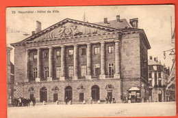 ZUF-36 Neuchâtel  Hotel De Ville. Animé.  Circulé 1914.    Bons 22 - Neuchâtel