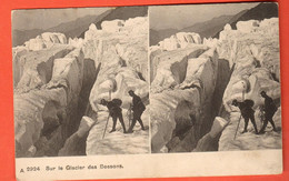 ZUF-39  Sur Le Glacier Des Bossons Aau-dessus De Chamonix.  Alpinistes.  Non Circulé, Dos Blanc - Estereoscópicas