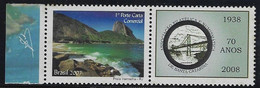 Brazil RHM-C-2702 Personalized Stamp Red Beach 2007 70 Years Philatelic Numismatic Association Of Santa Catarina Bridge - Personnalisés