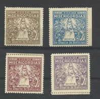 Portugal 4 Vignettes Journée Santa Casa Da Misericórdia Journal Diario De Notícias Newspaper Charity Event Cinderella - Local Post Stamps