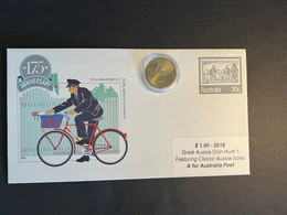 (3 N 29) 175th Anniversary Of Post Office FDC +  A Is For Postman $ 1.00 Coin (2019) - Dollar