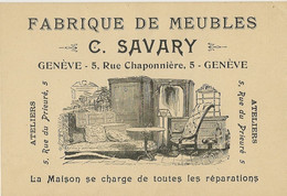 GE GENEVE FABRIQUE DE MEUBLES C . SAVARY 5 RUE CHAPONNIERE ATELIER 5 RUE DU PRIEURE - Suisse