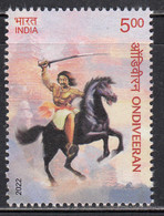 India MNH 2022, Ondiveeran, Freedom Fighter, Horse, Sword, - Ongebruikt