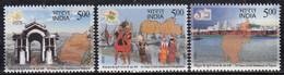 Set Of 3, Full Statehood, Meghalaya, Manipur, Tripur, Map, Costume, India MNH 2022 - Ongebruikt